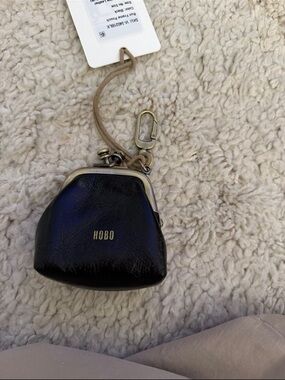 HOBO Black Leather Run Frame pouch